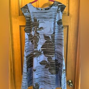 Blue and black short cocktail dress